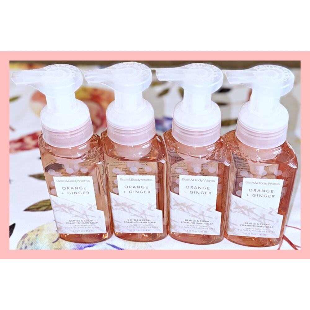 Bath & Body Works Orange + Ginger 8.75oz Gentle Clean Foaming Hand Soap x4 - Picture 2 of 4